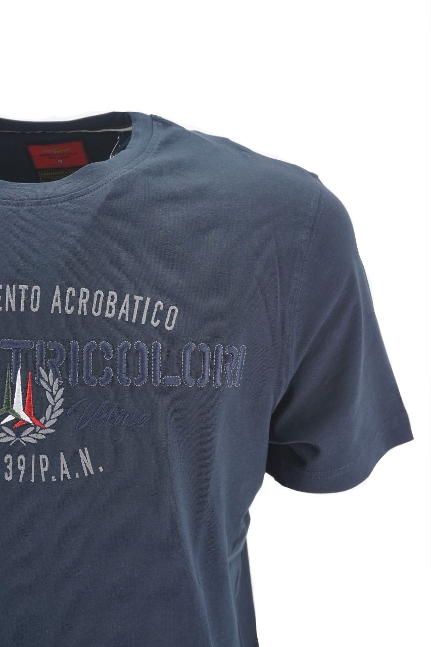 T-Shirt Aeronautica Militare con Ricamo / Blu - Ideal Moda