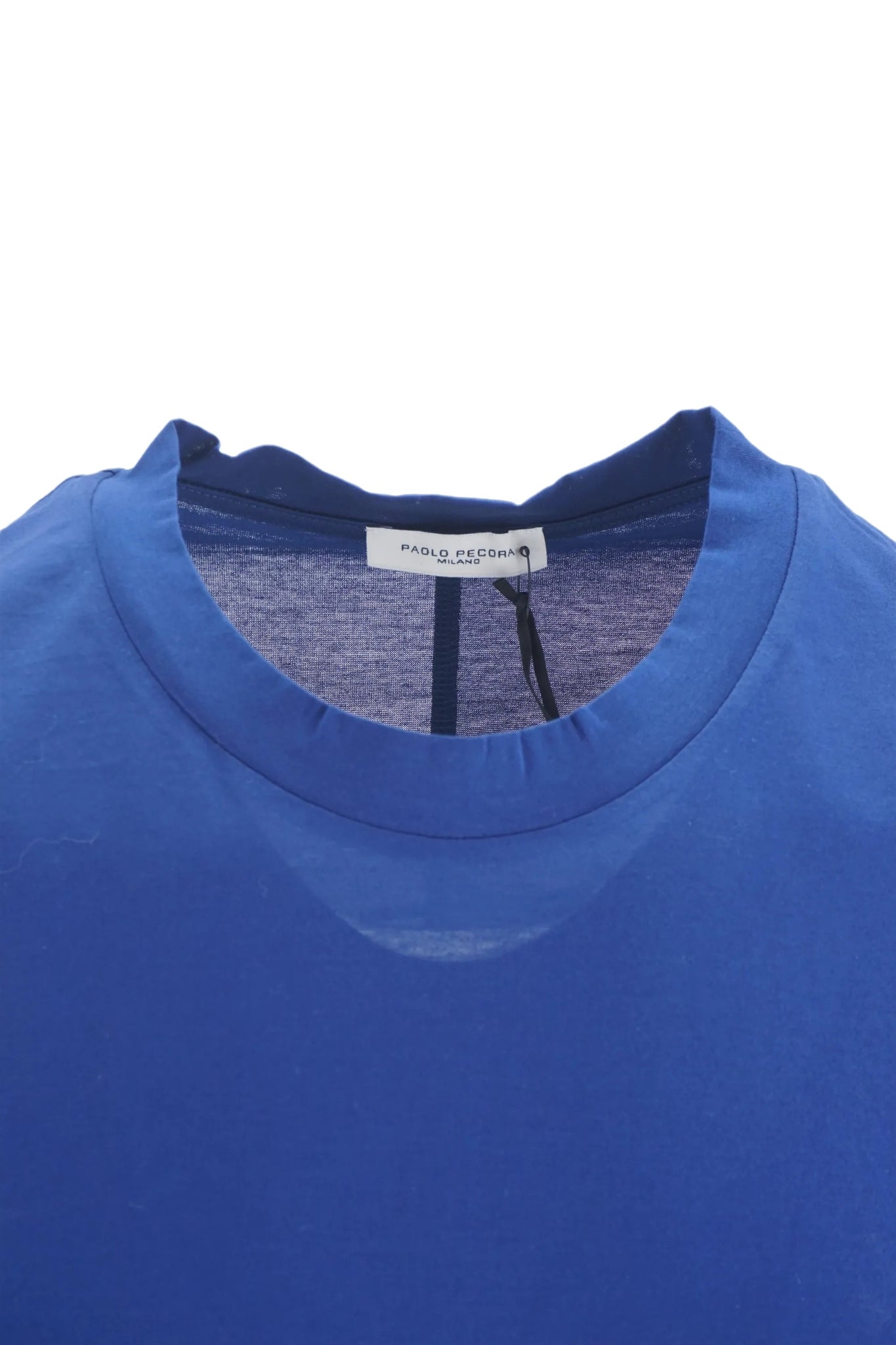 T-Shirt in Jersey Lucido di Cotone Paolo Pecora / Bluette - Ideal Moda