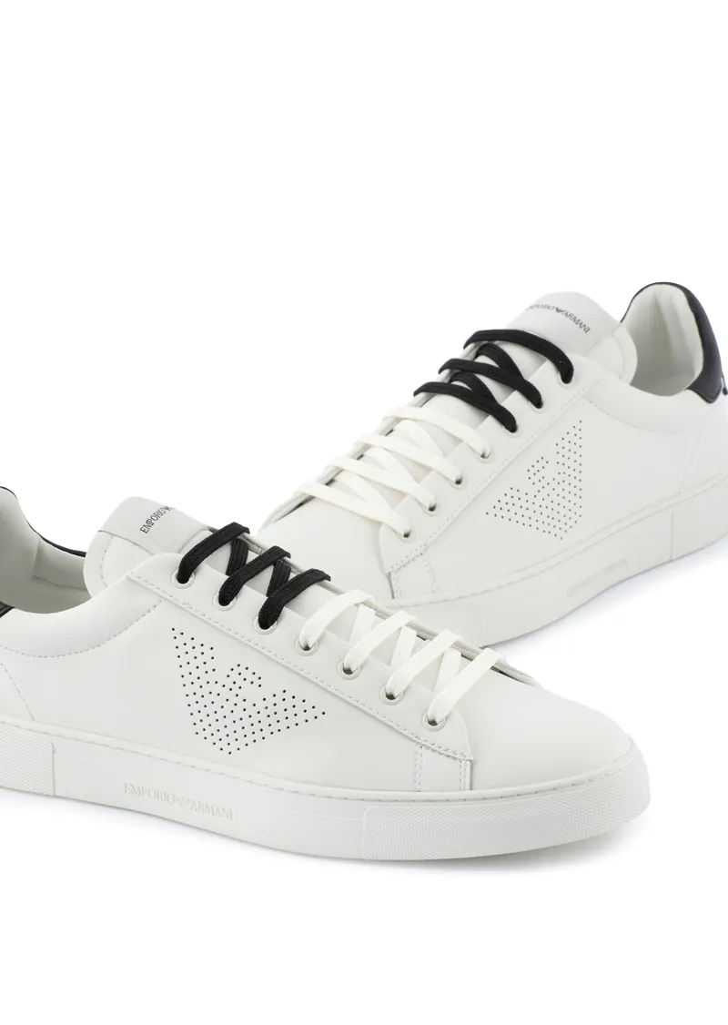 Sneaker Emporio Armani in Pelle / Bianco - Ideal Moda