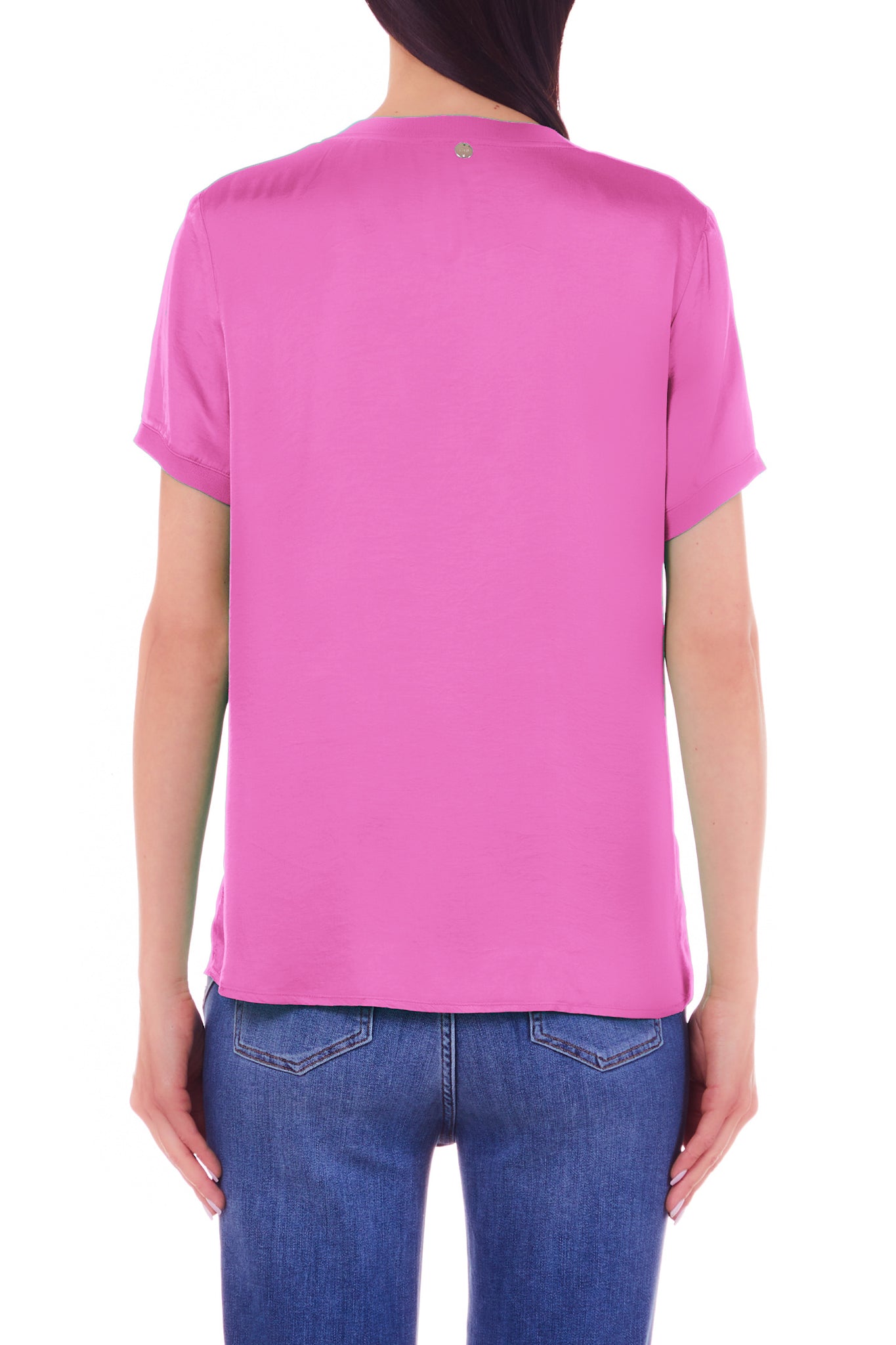 T-Shirt con Scollo a V Liu Jo / Rosa - Ideal Moda