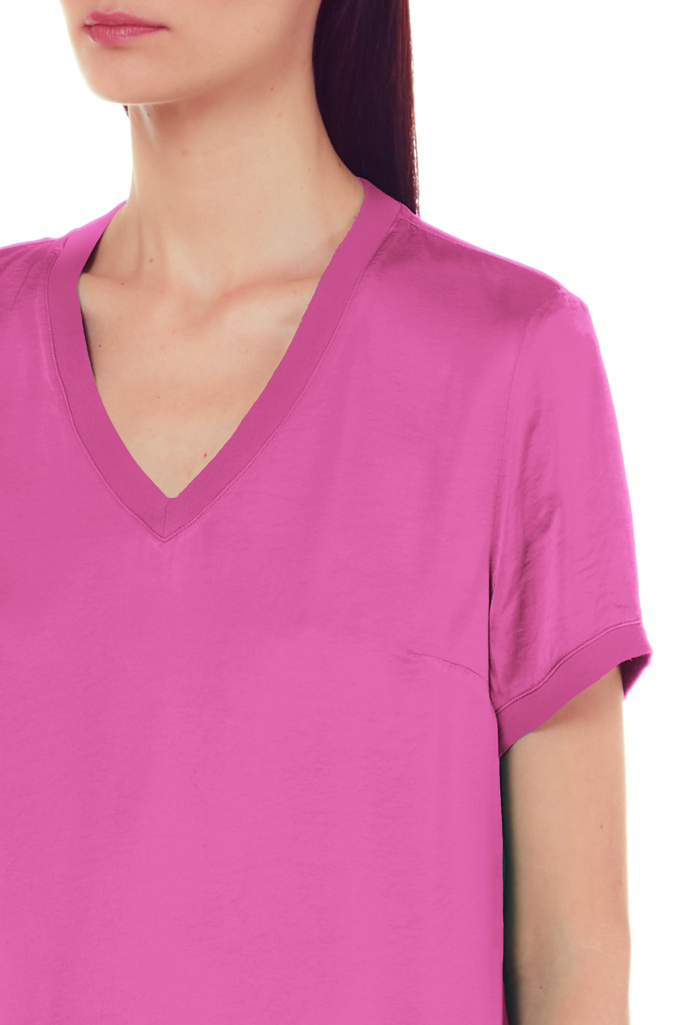 T-Shirt con Scollo a V Liu Jo / Rosa - Ideal Moda