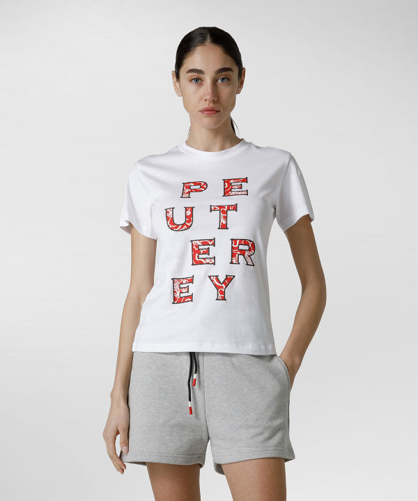 T-Shirt Peuterey con Stampa / Bianco - Ideal Moda