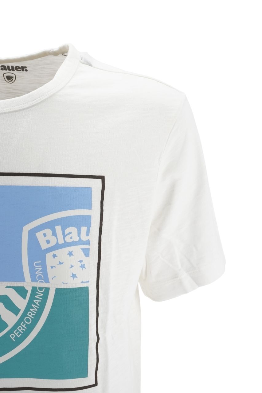 T-Shirt Blauer con Stampa / Bianco - Ideal Moda