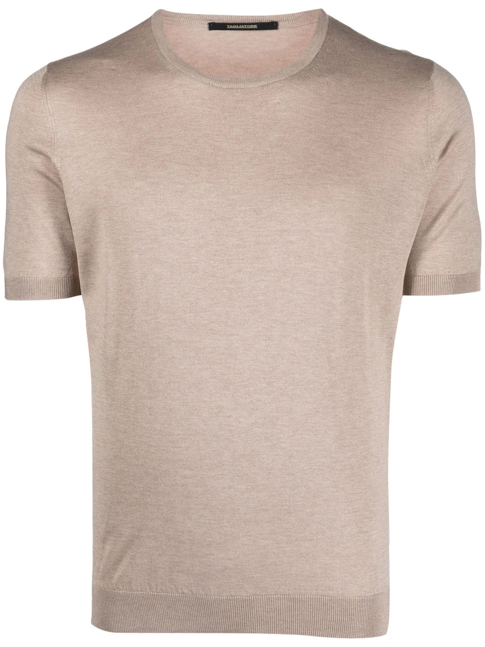 T-Shirt in Seta Tagliatore / Beige - Ideal Moda