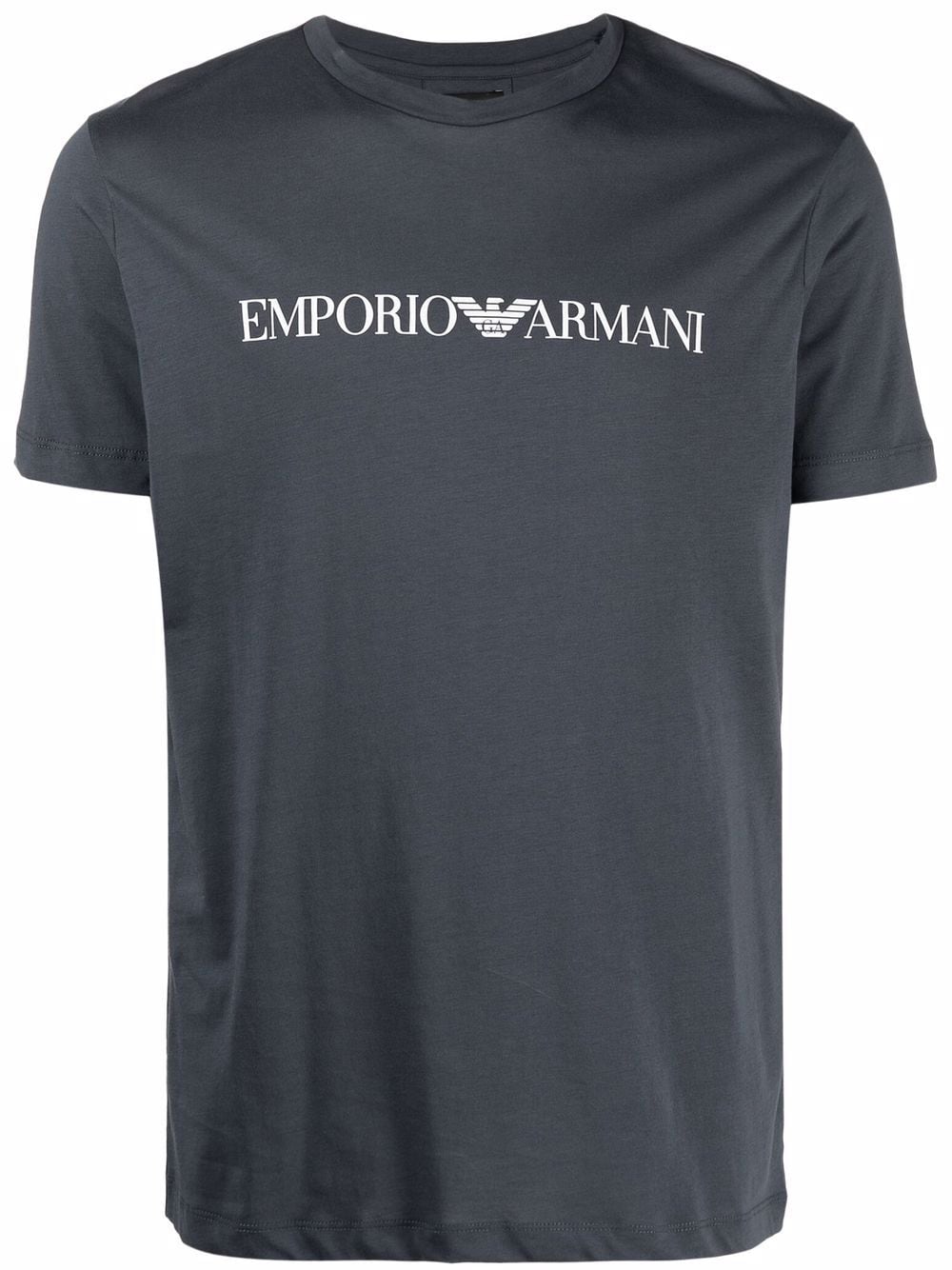 T-Shirt in Pima con Logo Emporio Armani / Grigio - Ideal Moda