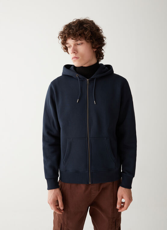 Felpa Full Zip con Cappuccio Colmar / Blu - Ideal Moda