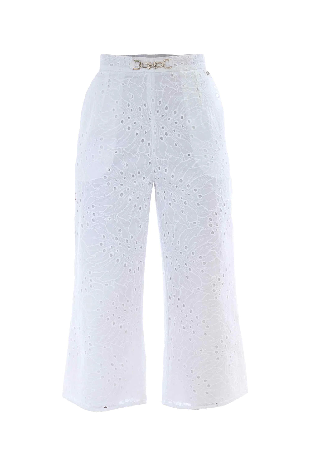 Pantalone Palazzo in Cotone Kocca / Bianco - Ideal Moda