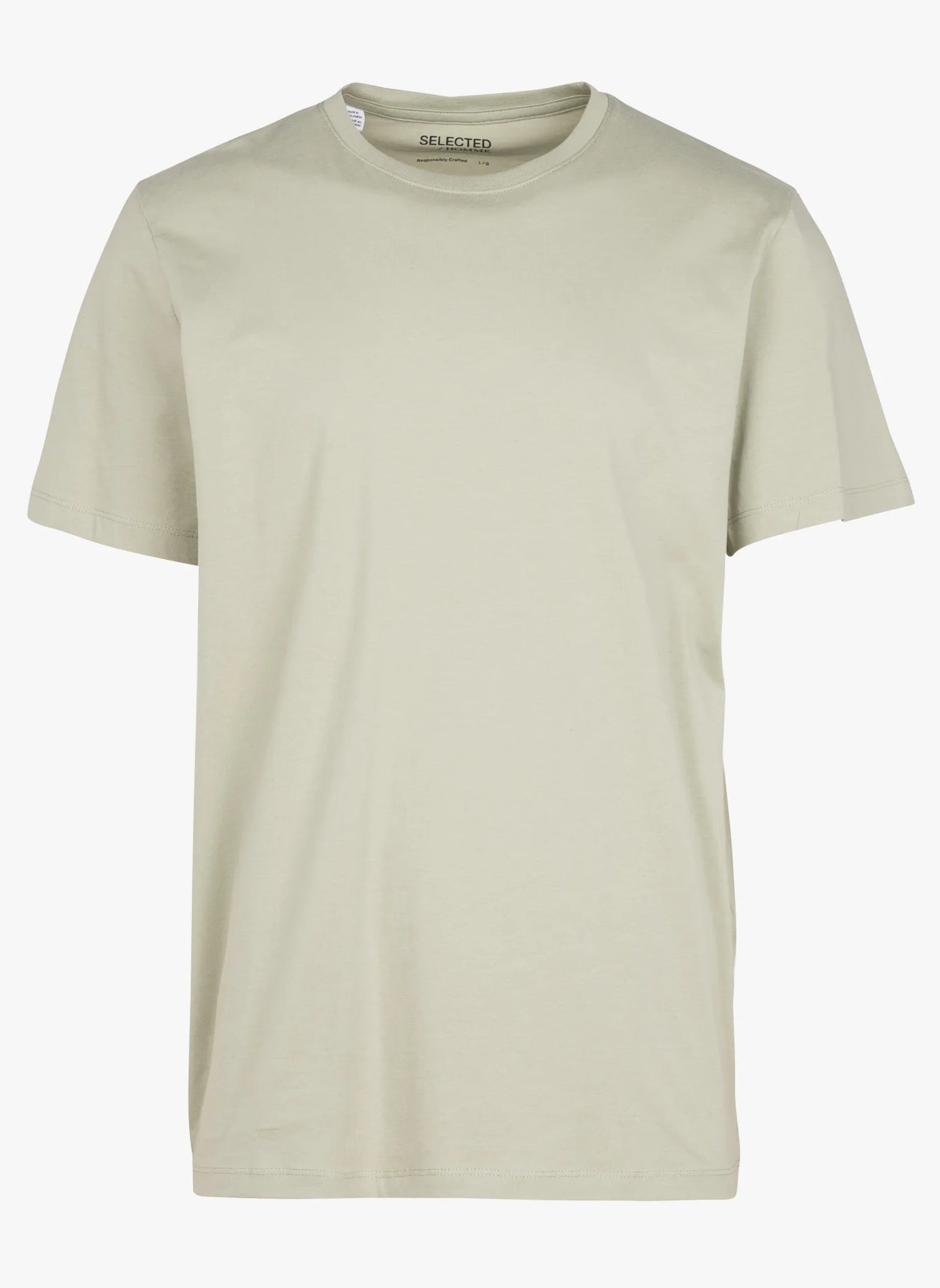 T-Shirt in Cotone Selected / Verde - Ideal Moda