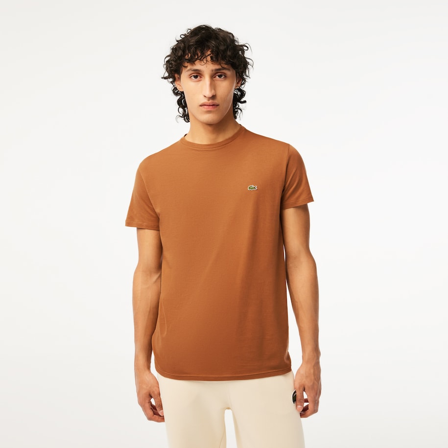 Lacoste Pima Cotton Jersey T Shirt Brown