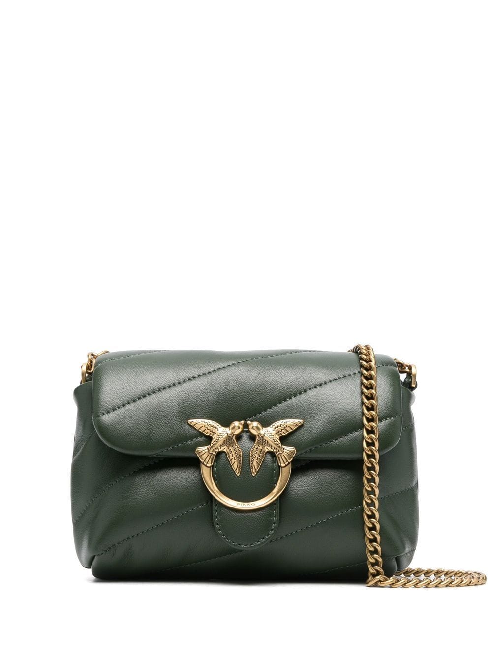 Borsa Trapuntata a Tracolla con Logo Pinko / Verde - Ideal Moda