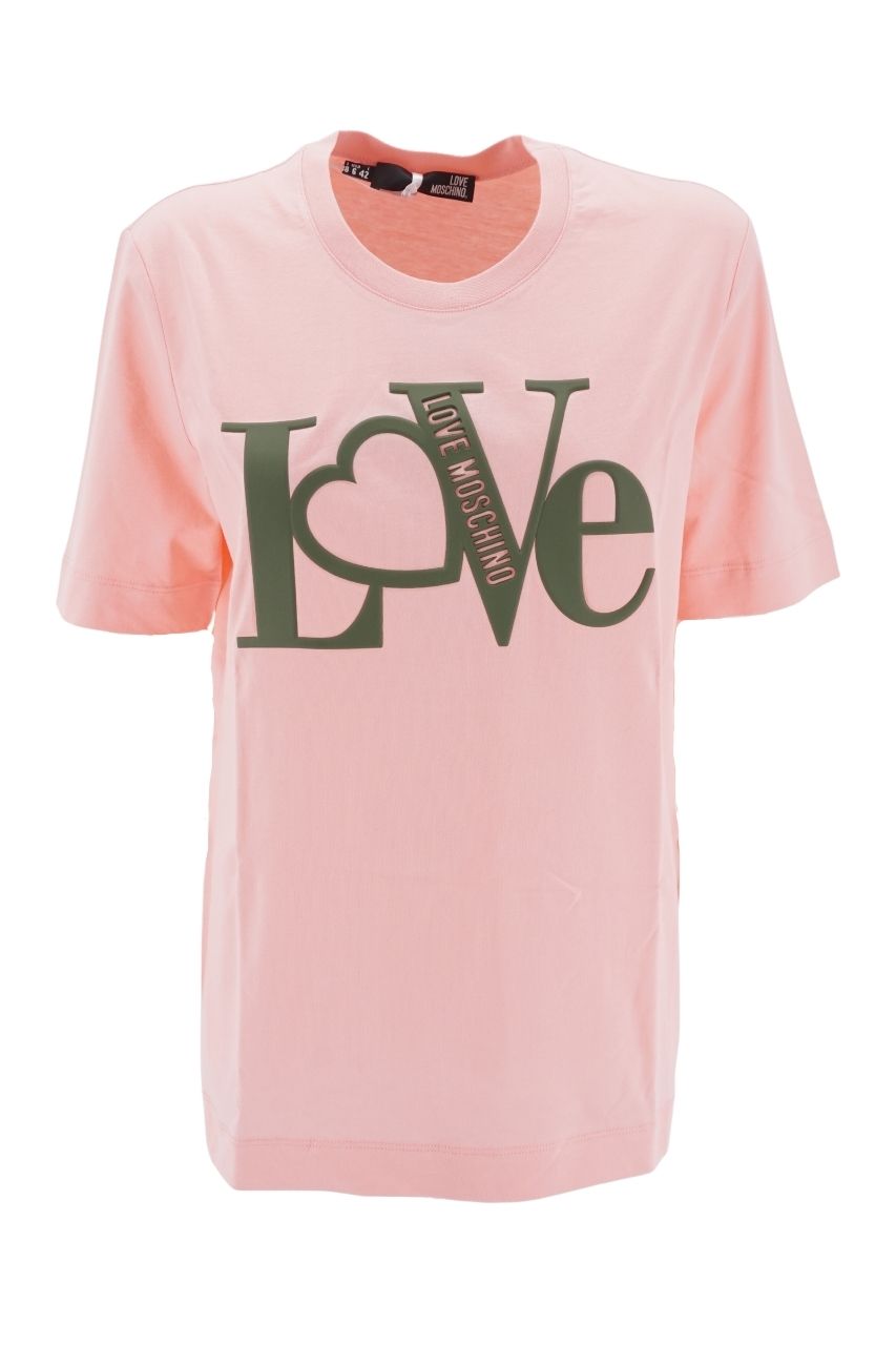 T-Shirt Love Moschino in jersey / Rosa - Ideal Moda