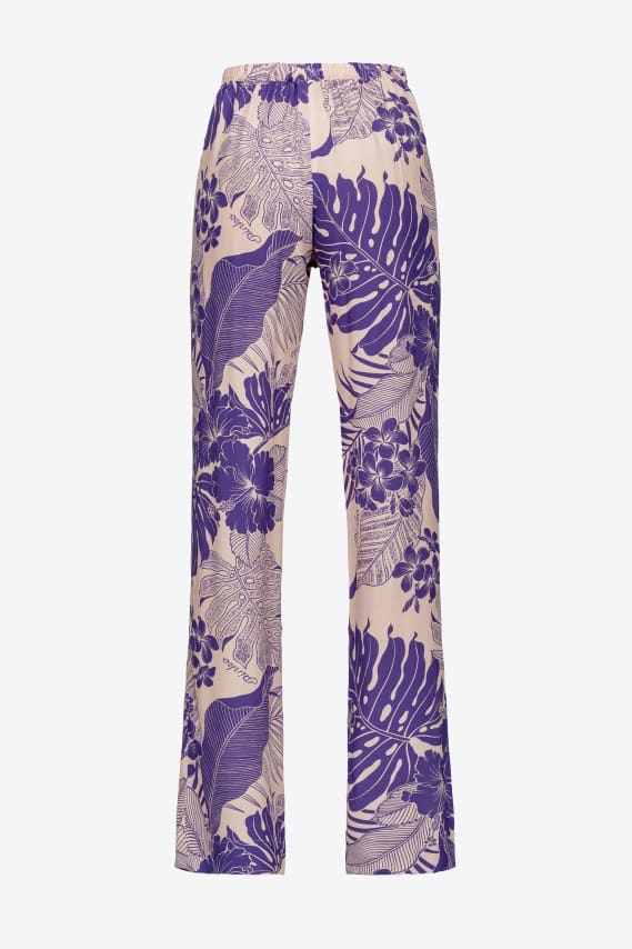 Pantalone con Stampa Floreale Pinko / Viola - Ideal Moda