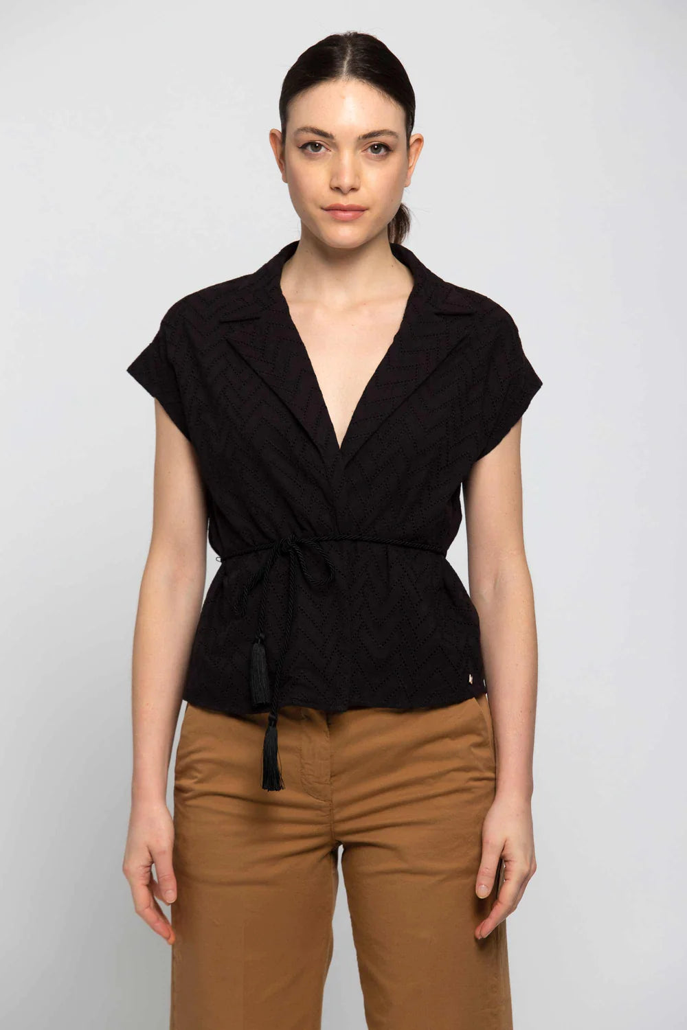 Camicia in Cotone Kocca / Nero - Ideal Moda