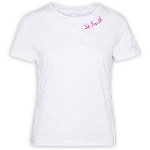 T-Shirt Mc2 Saint Barth con Ricamo / Bianco - Ideal Moda