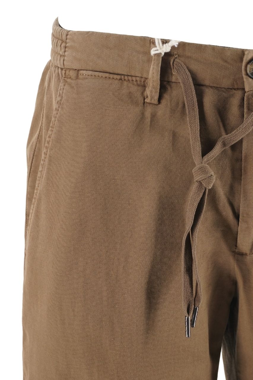 Pantaloncino Briglia in Misto Lino / Tortora - Ideal Moda