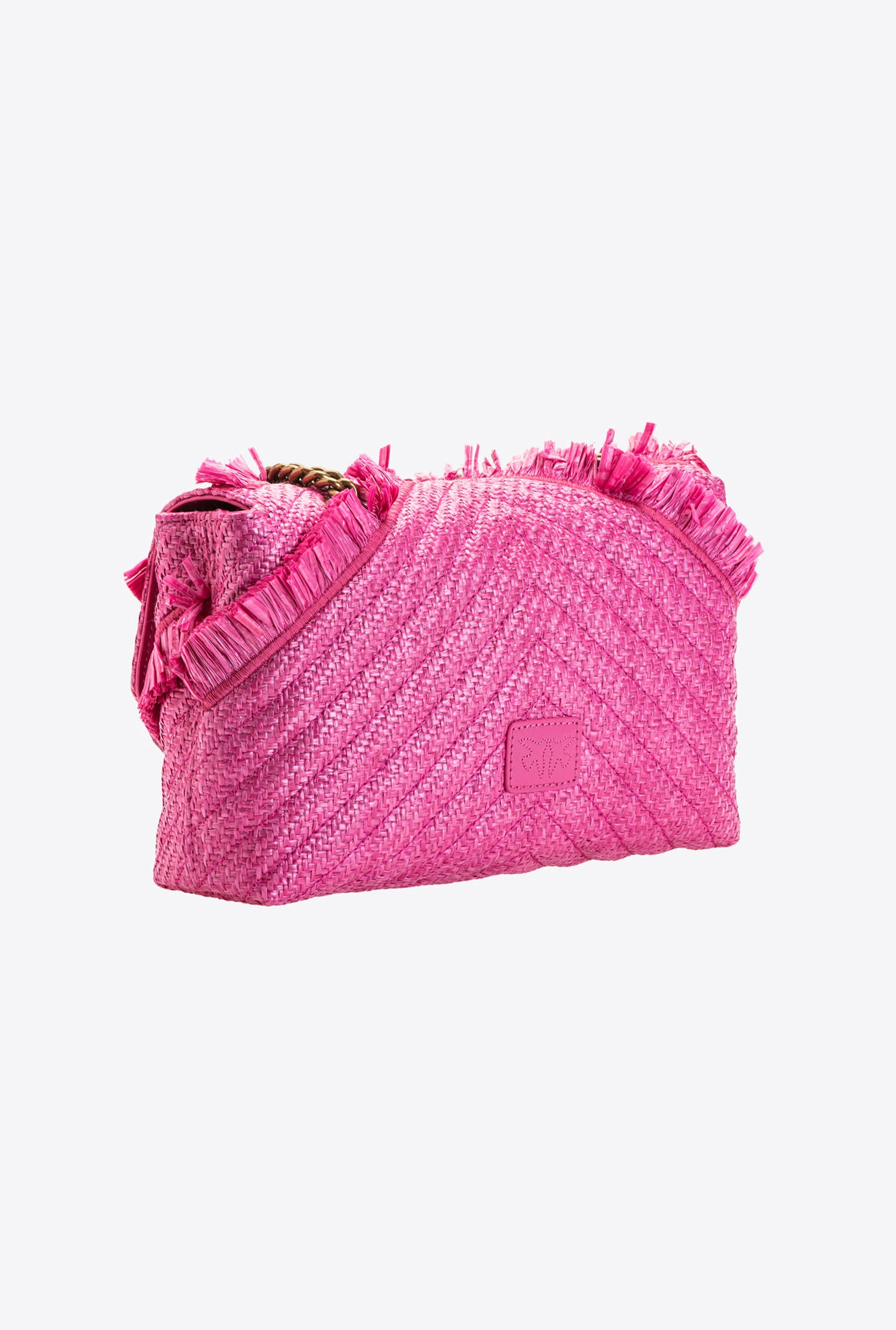 Borsa Pinko Lady Love Bag Puff Fringe Chevron / Rosa - Ideal Moda