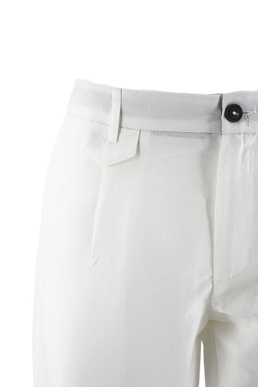 Pantalone in Cotone e Lino / Bianco - Ideal Moda