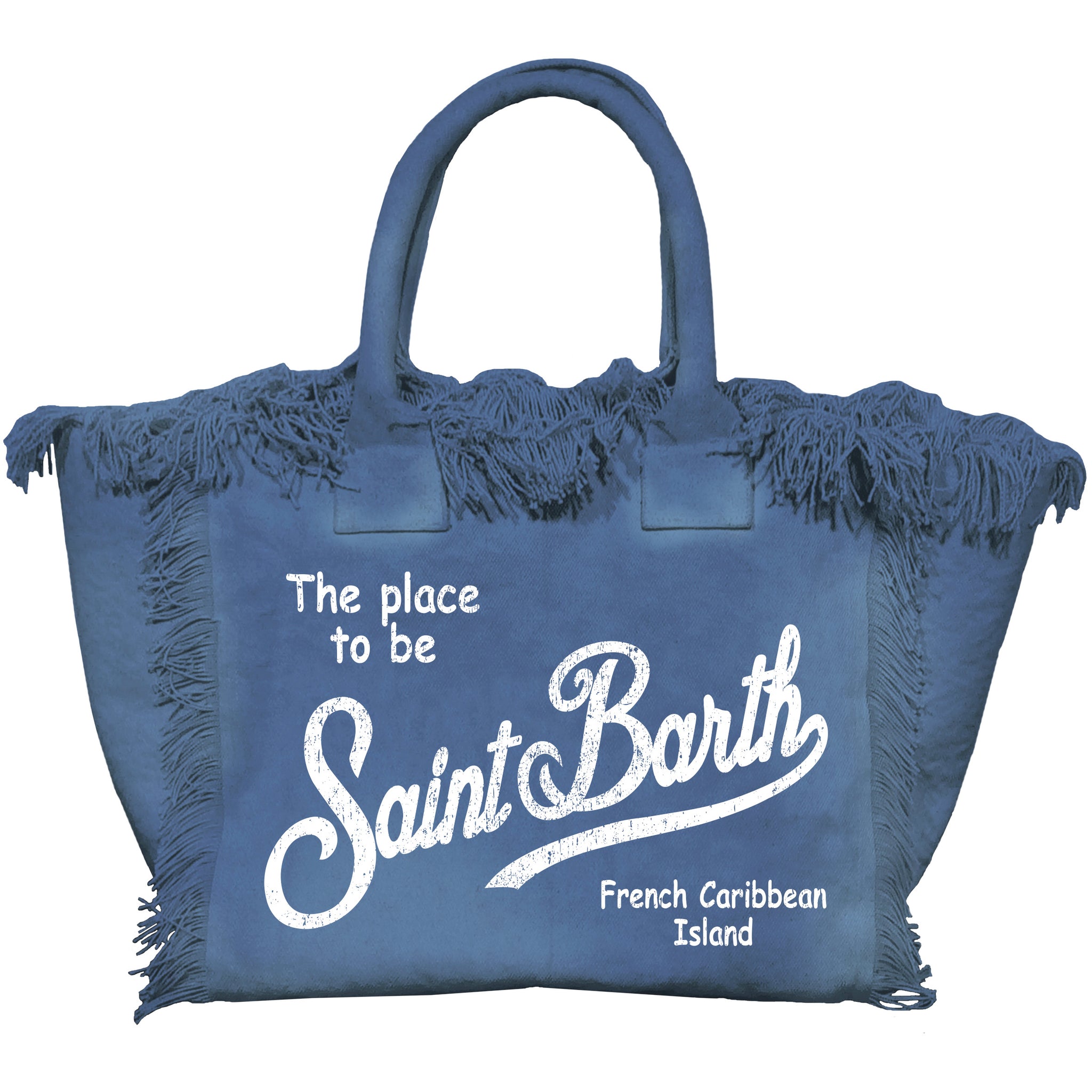 Borsa in Canvas con Ricamo / Blu - Ideal Moda