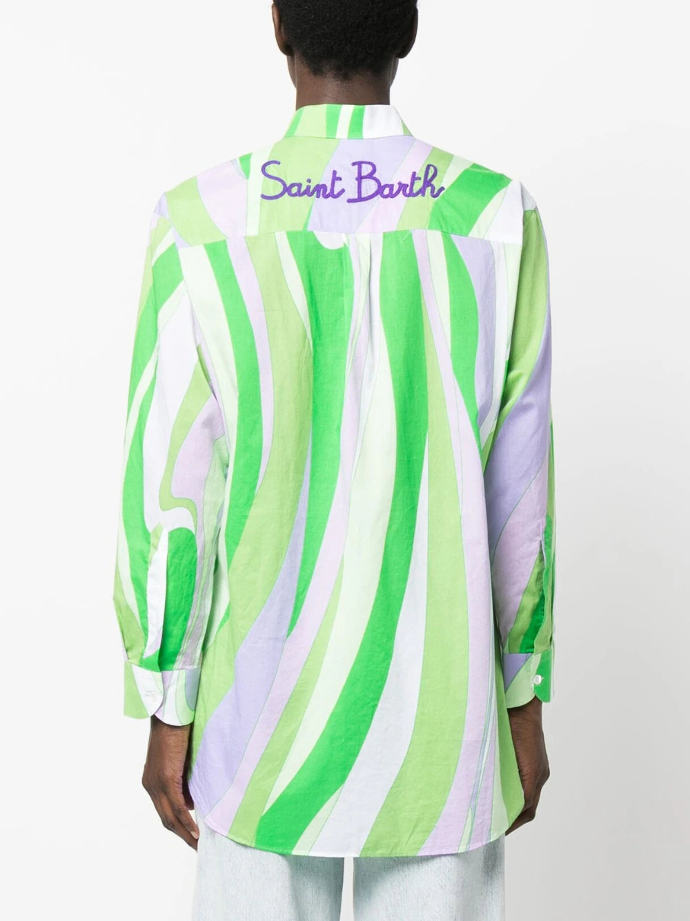 Camicia con Ricamo Mc2 Saint Barth / Verde - Ideal Moda