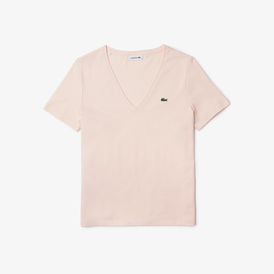 T-Shirt Lacoste donna in cotone / Rosa - Ideal Moda