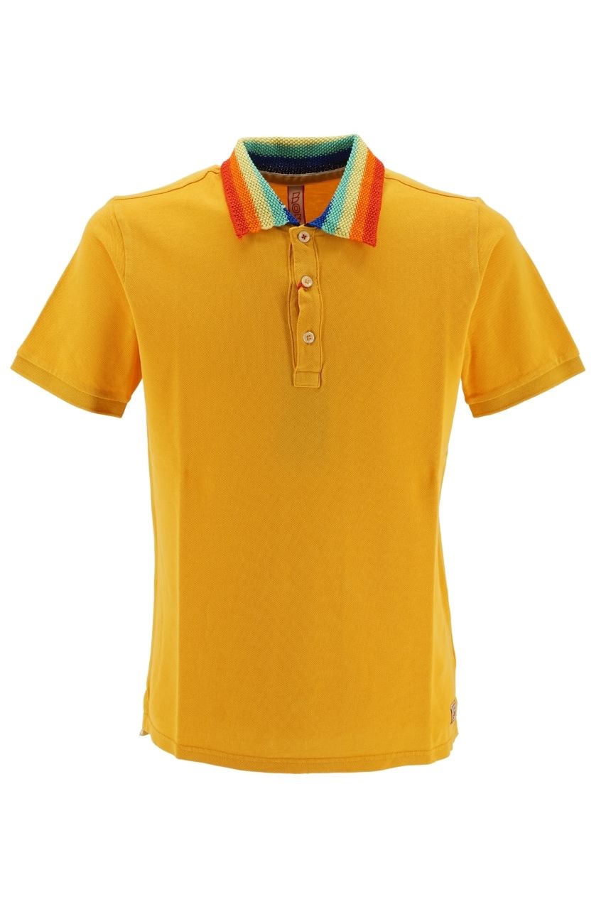 Polo Bob con Collo a Contrasto / Giallo - Ideal Moda