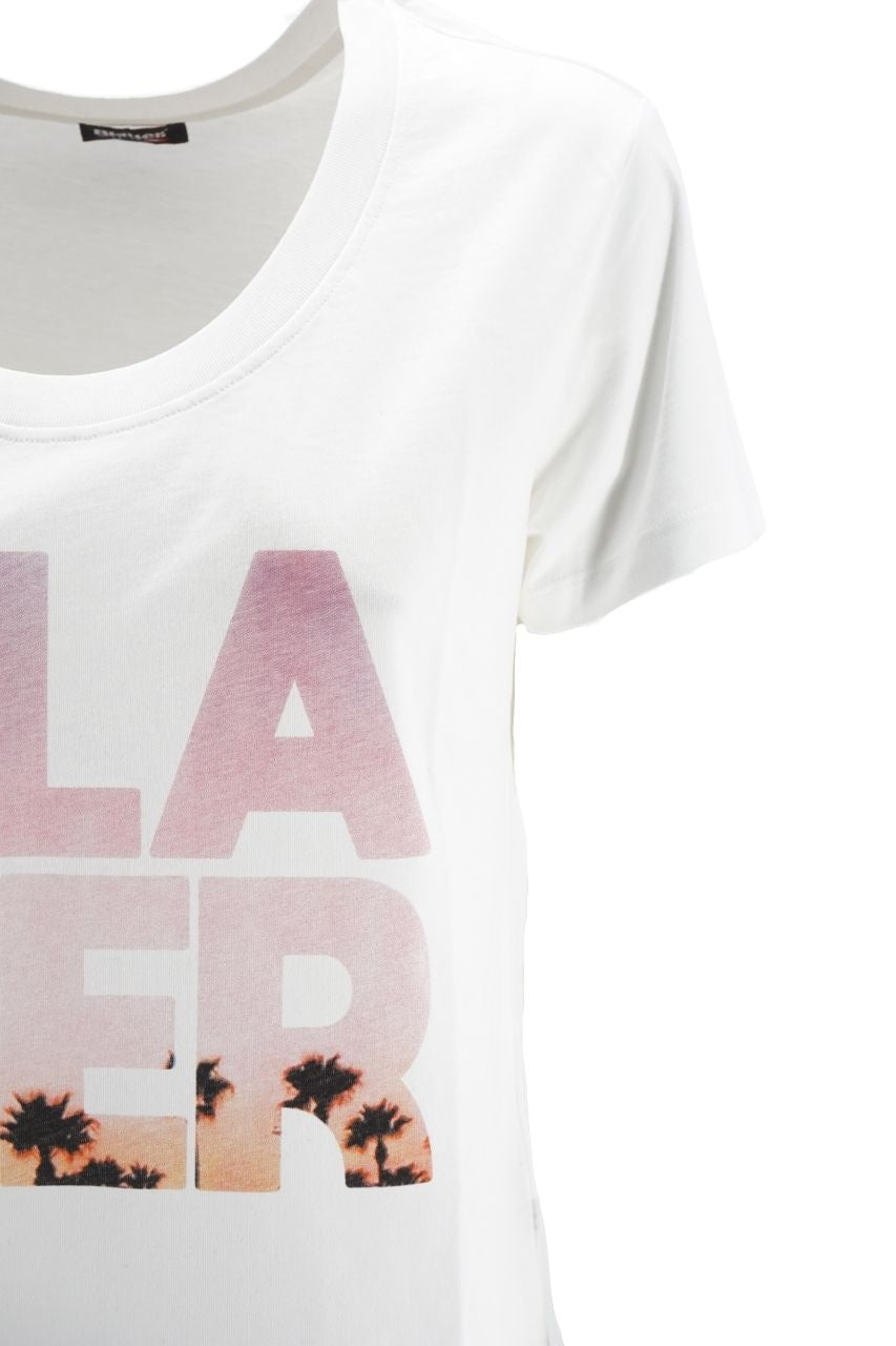 T-Shirt Blauer con Stampa / Bianco - Ideal Moda