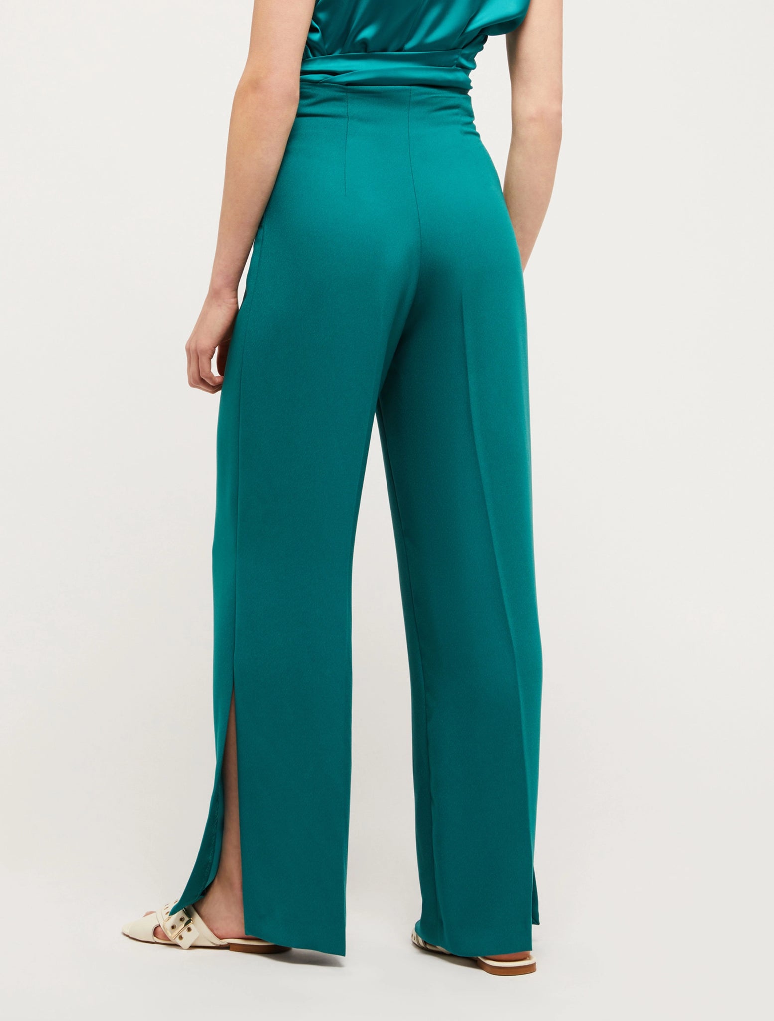 Pantalone in Satin PennyBlack / Verde - Ideal Moda