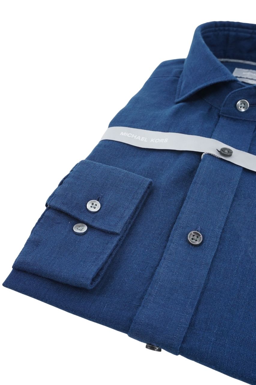 Camicia Michael Kors in Lino / Blu - Ideal Moda