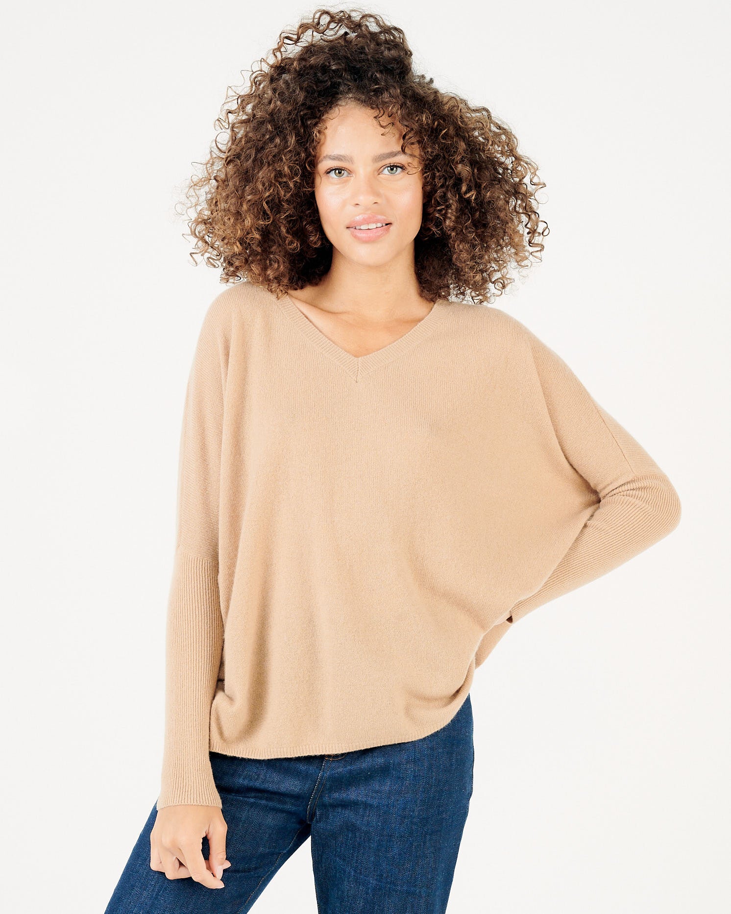 Maglia Oversize in Cashmere / Beige - Ideal Moda