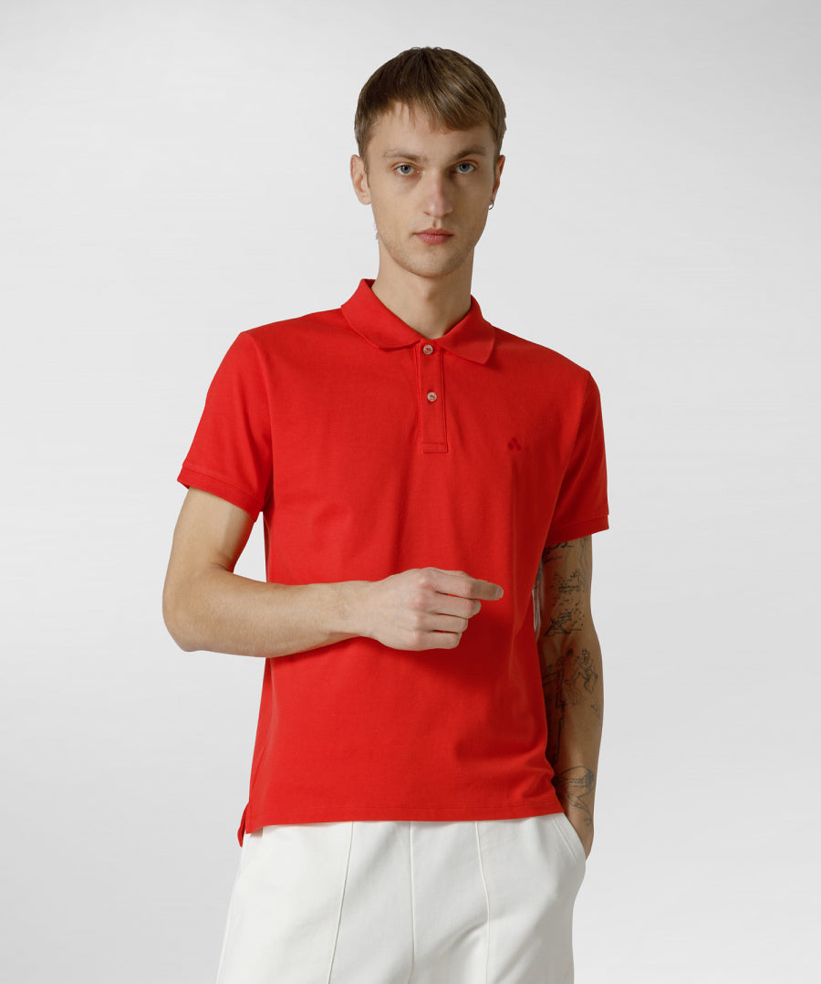 Polo Peuterey in Piquet di Cotone / Rosso - Ideal Moda