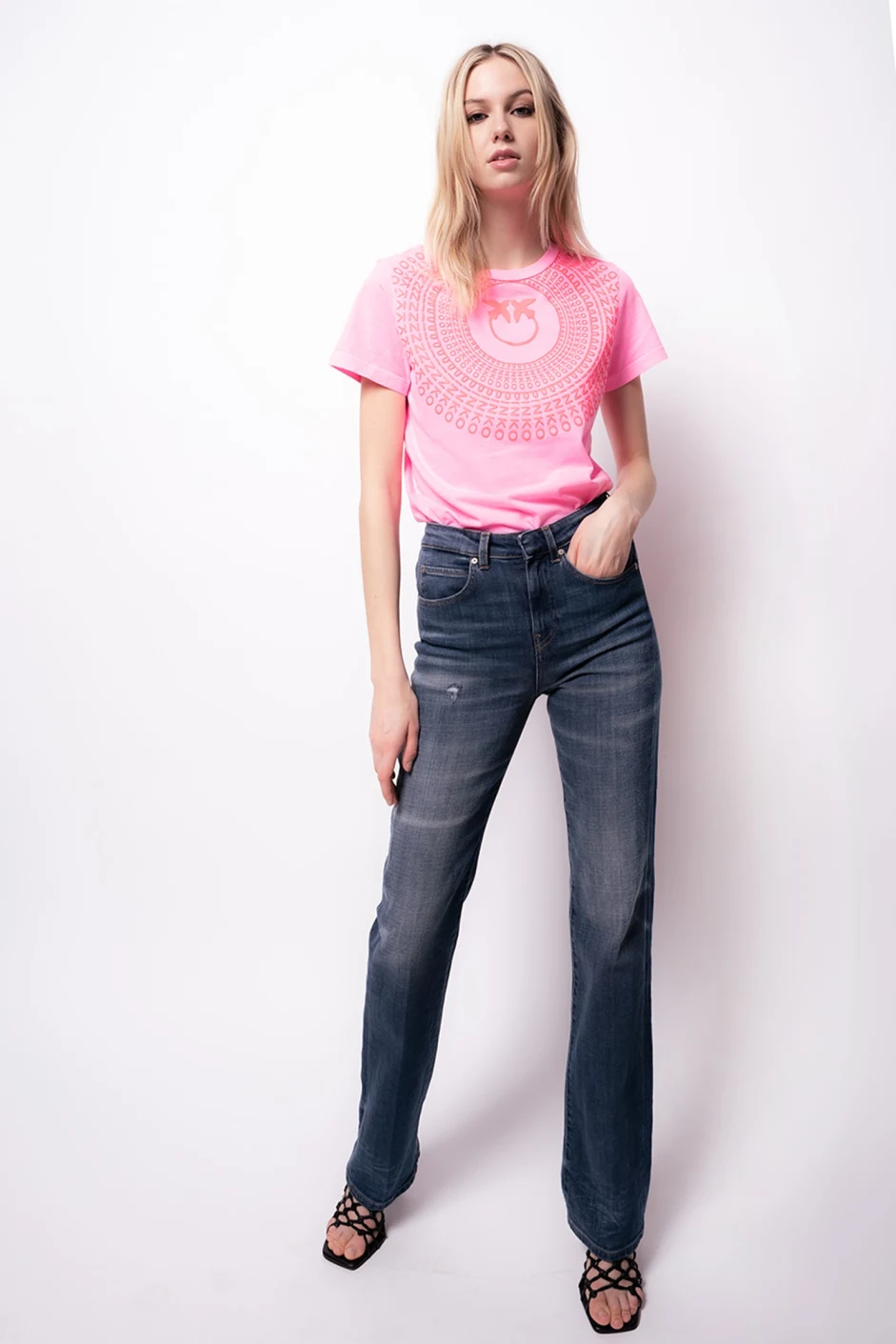 T-Shirt Pinko con Logo / Rosa - Ideal Moda