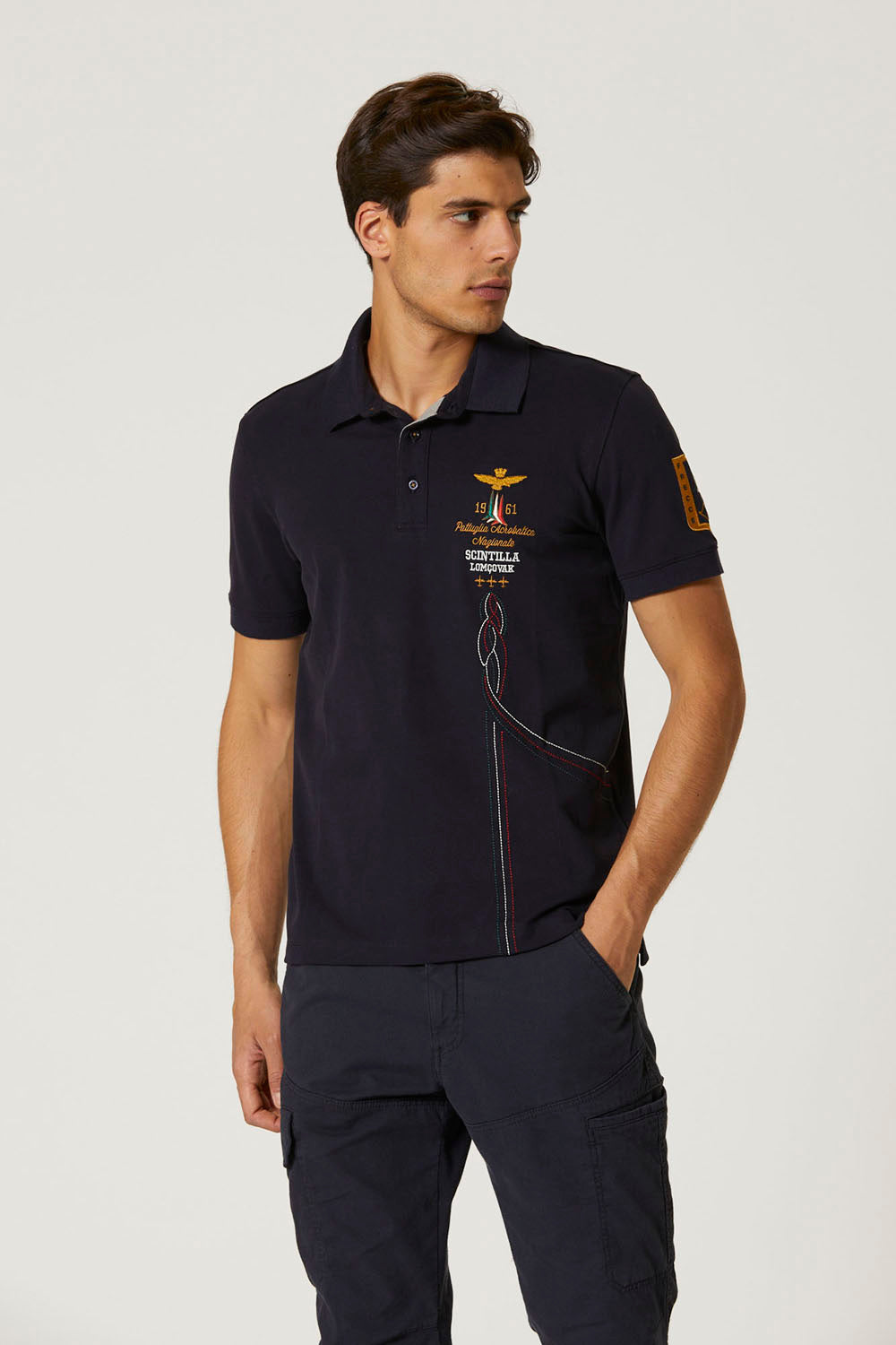 Polo con Ricamo Aeronautica Militare / Blu - Ideal Moda