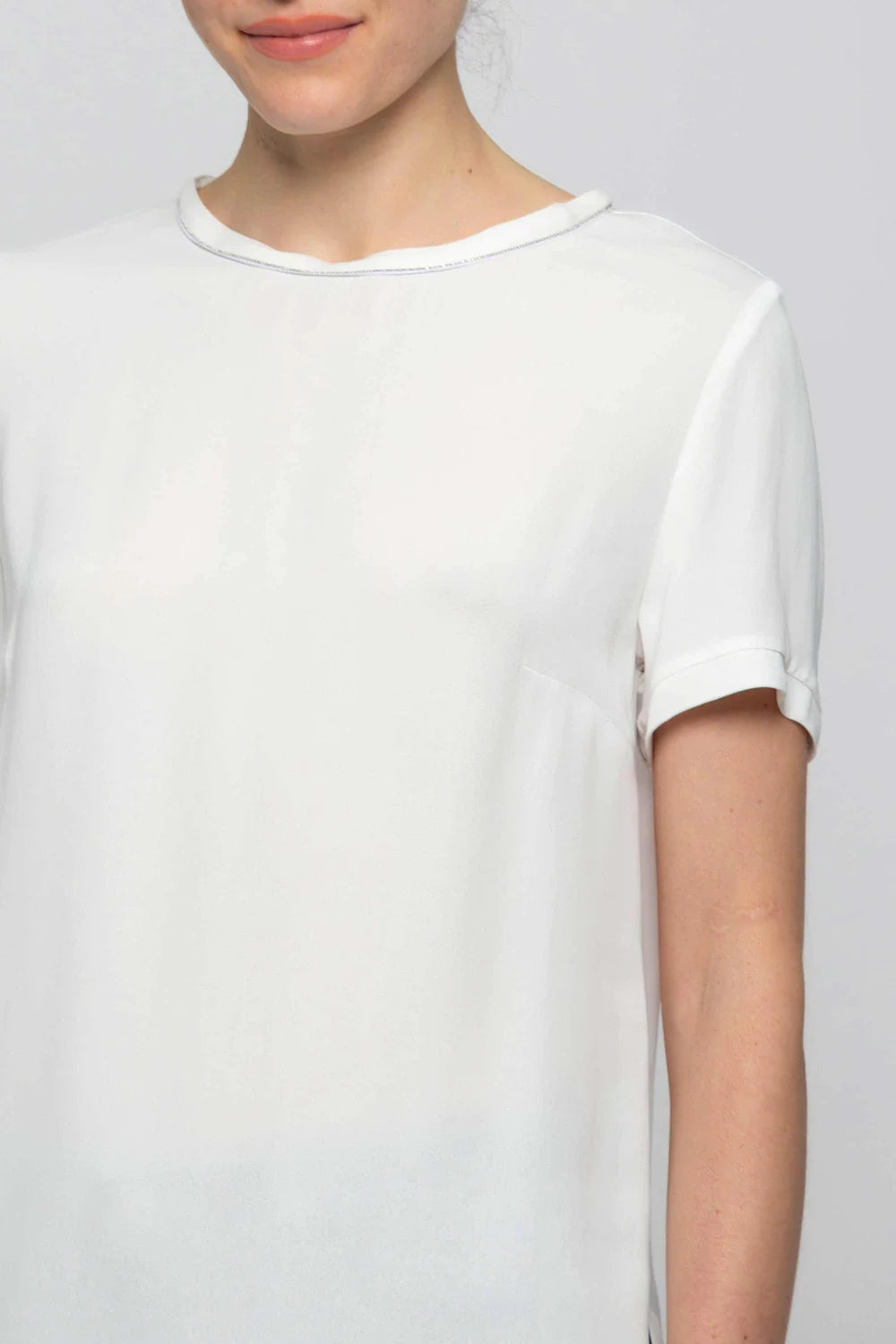 T-Shirt in Viscosa Kocca / Bianco - Ideal Moda