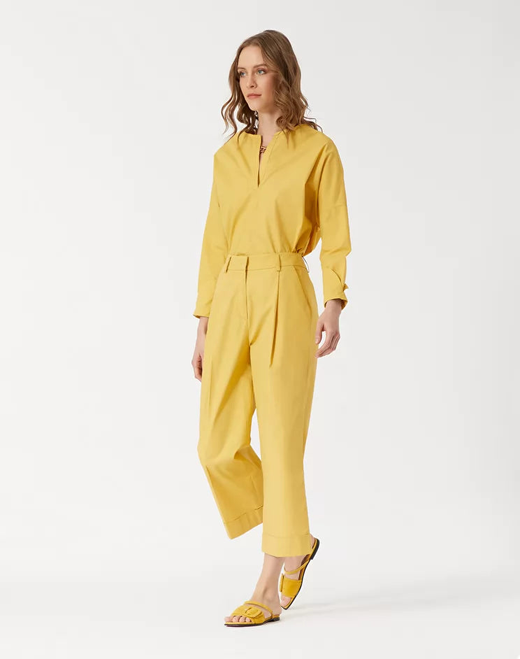 Pantalone Manila Grace in Cotone / Giallo - Ideal Moda