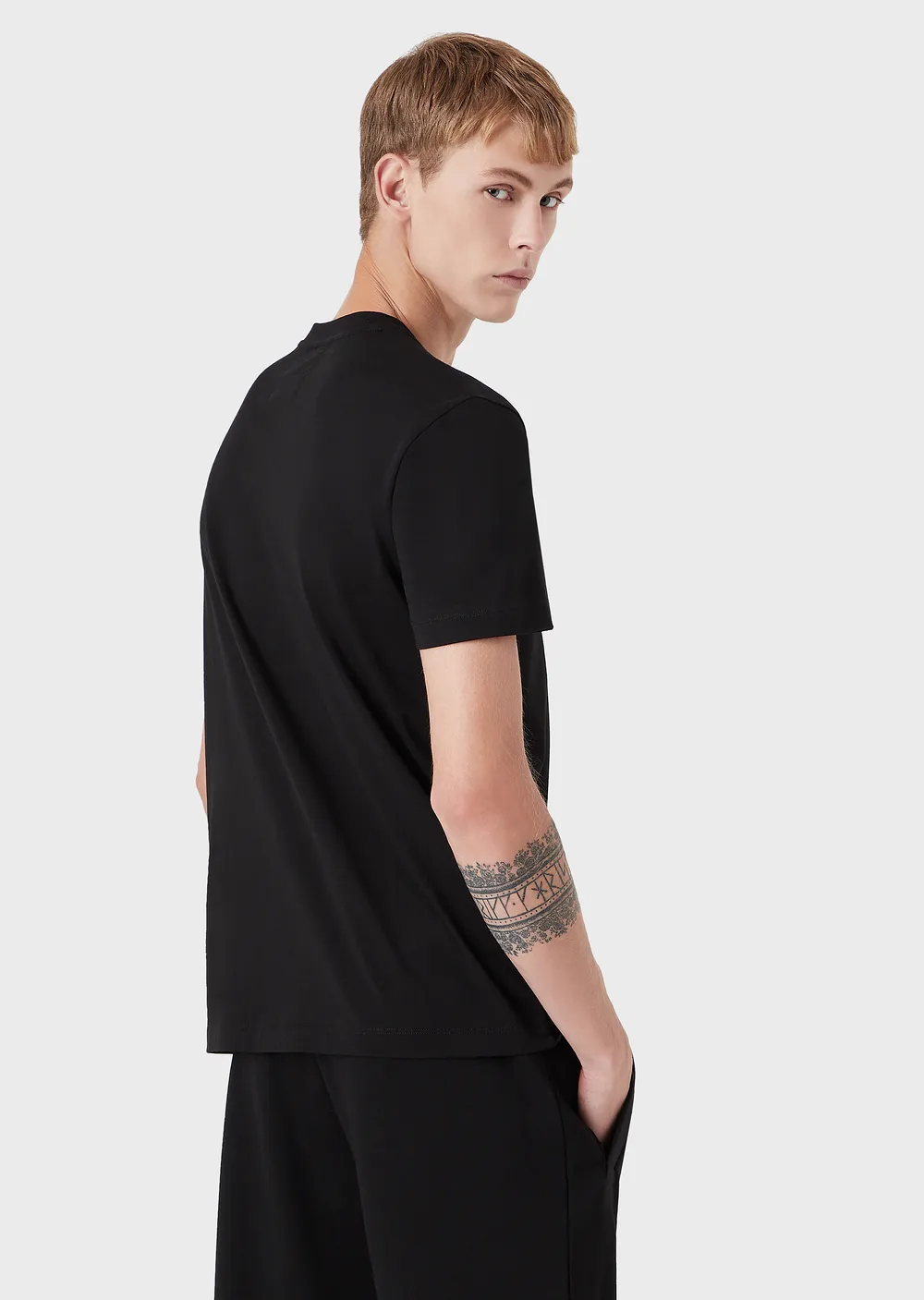 T-Shirt Emporio Armani in Pima / Nero - Ideal Moda