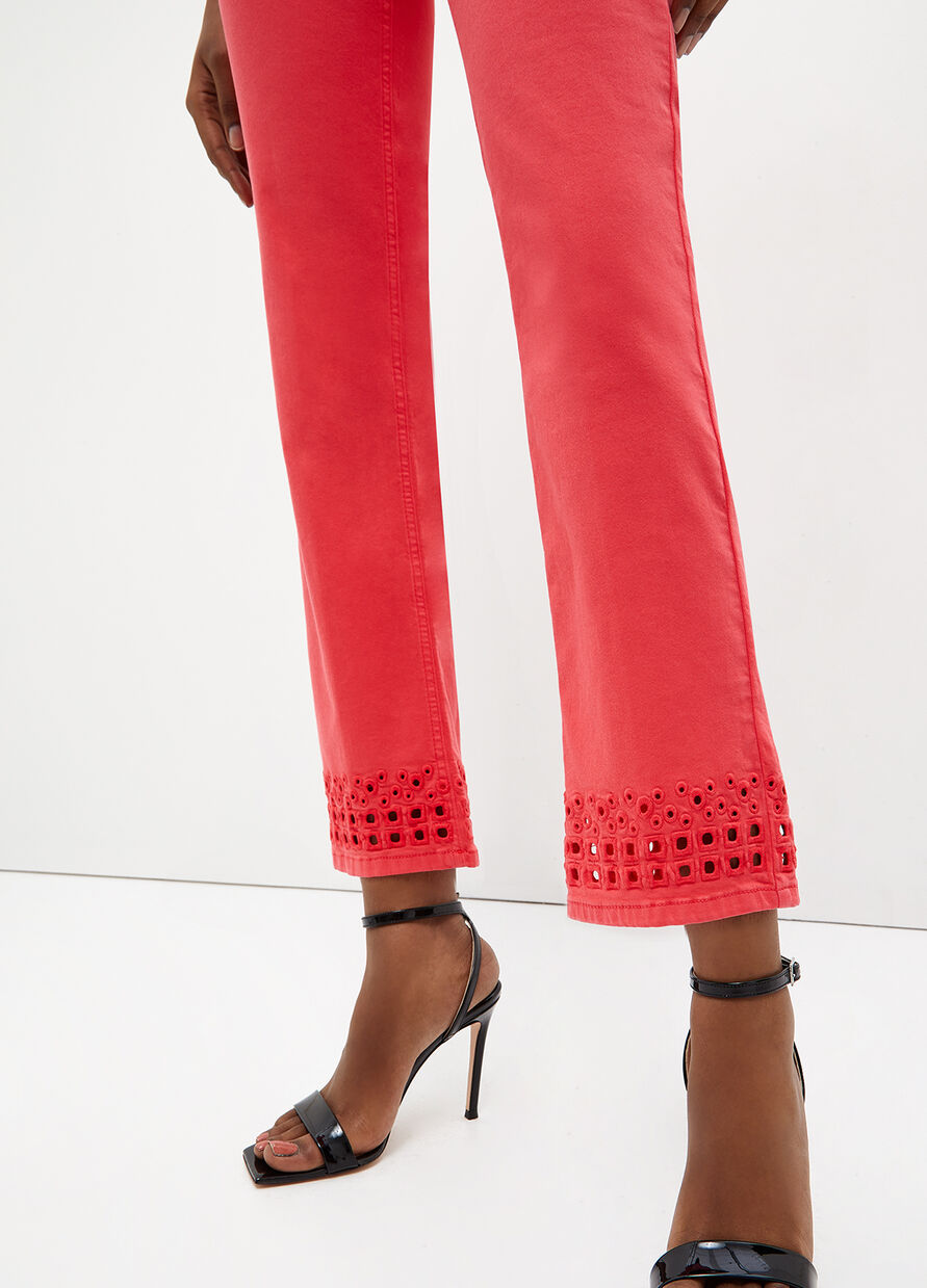 Pantalone Bottom Up con Ricamo Liu Jo / Rosso - Ideal Moda