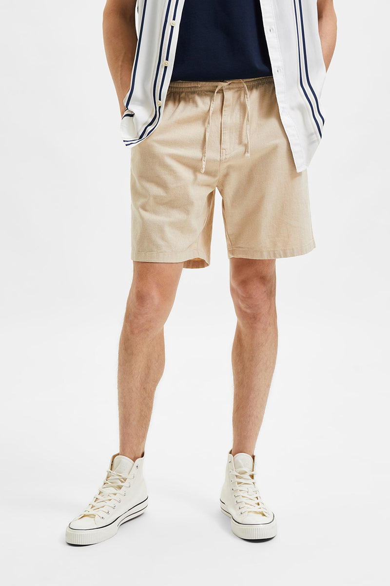 Shorts Selected in Misto Lino / Beige - Ideal Moda