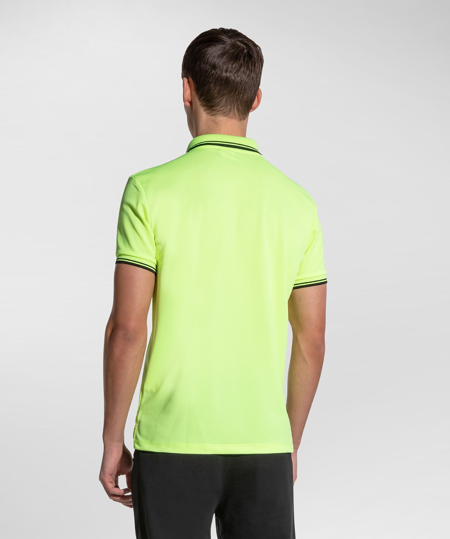 Polo in Piquet Fluo con Dettagli Grafici / Giallo - Ideal Moda