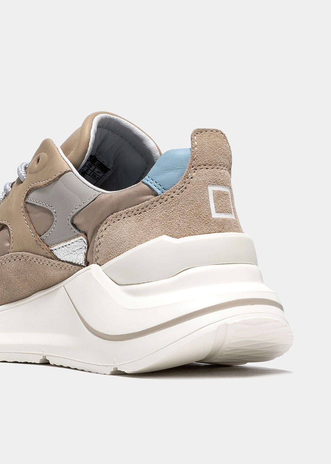 Sneaker DATE in Suede Fuga Nylon / Beige - Ideal Moda