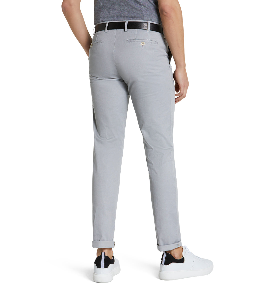 Chino in Cotone Microprint / Grigio - Ideal Moda