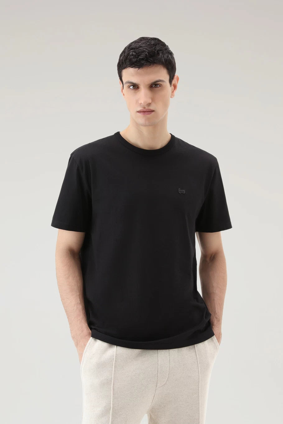 T-Shirt in Puro Cotone Woolrich / Nero - Ideal Moda