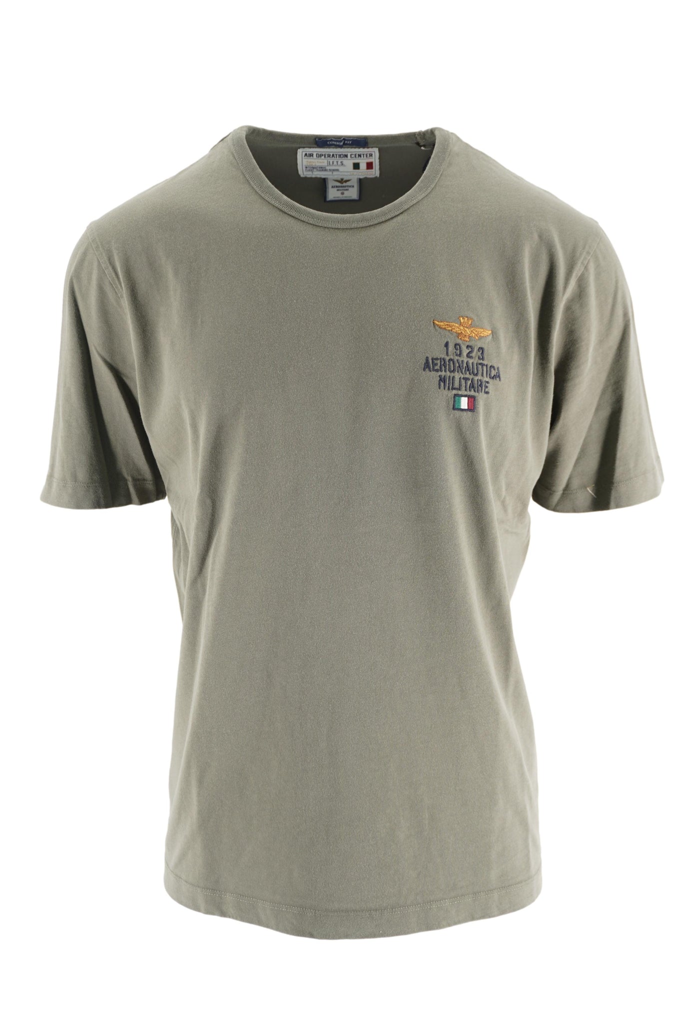 T-Shirt con Logo Frontale Aeronautica Militare / Verde - Ideal Moda