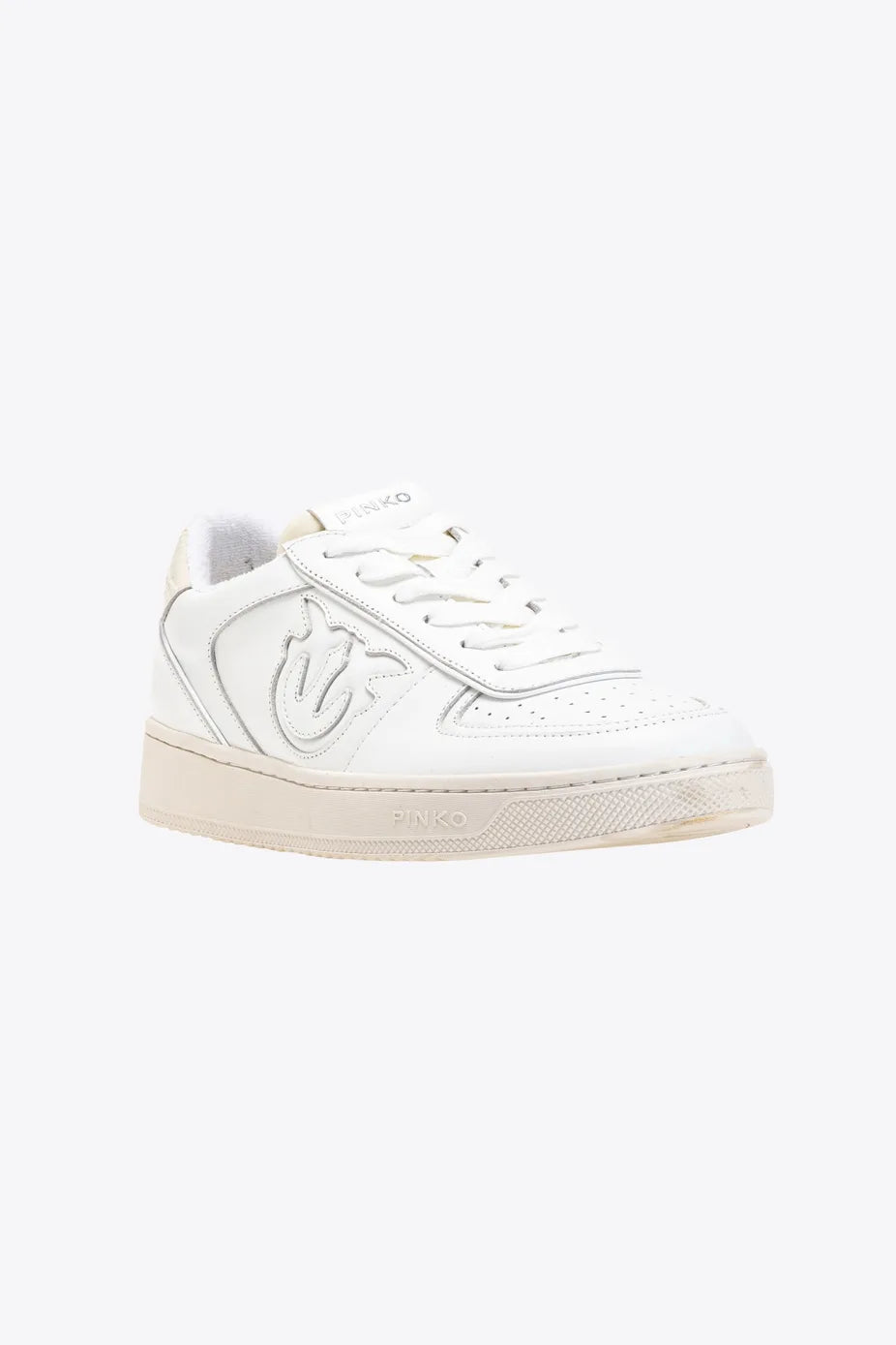 Sneaker in Pelle con Logo Pinko / Bianco - Ideal Moda