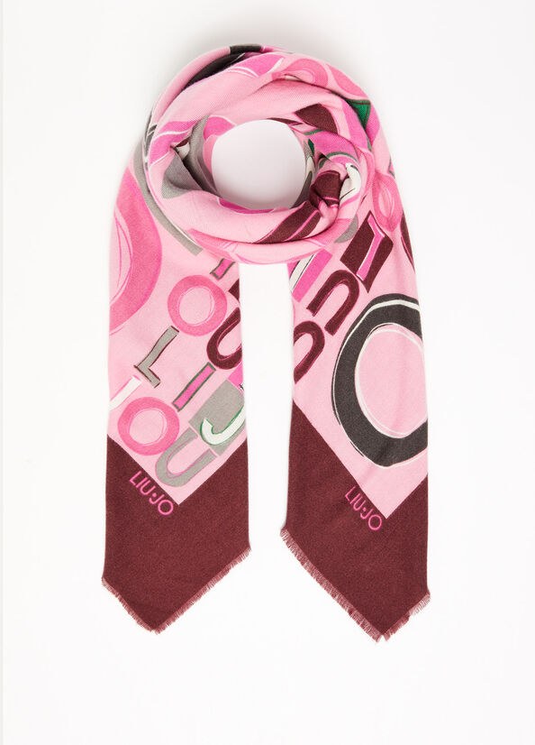 Foulard con Logo Liu Jo / Bordeaux - Ideal Moda