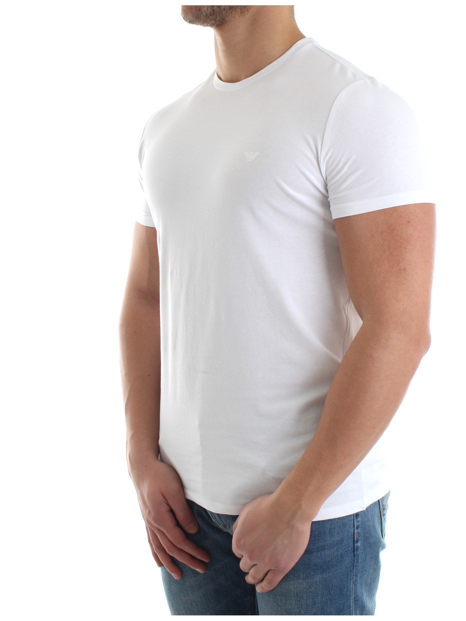 T-Shirt girocollo puro cotone / Bianco - Ideal Moda