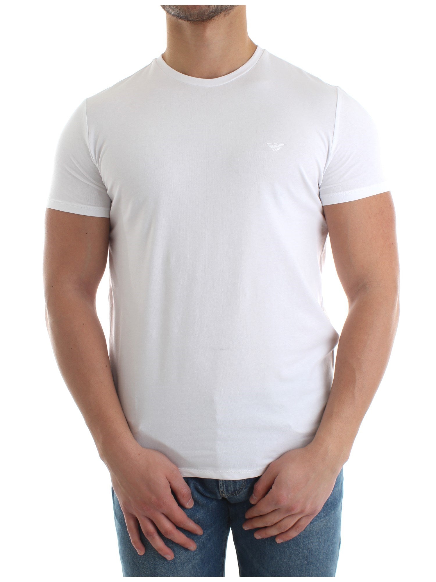 T-Shirt girocollo puro cotone / Bianco - Ideal Moda