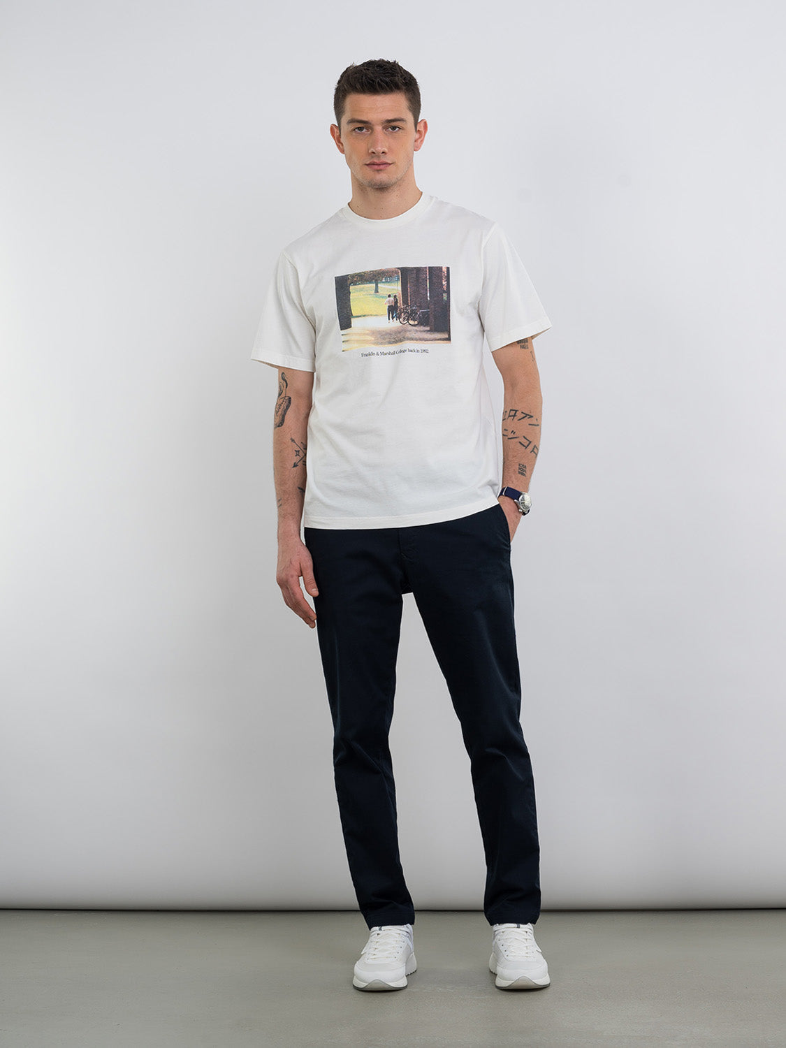 T-Shirt Franklin & Marshall con Stampa / Bianco - Ideal Moda