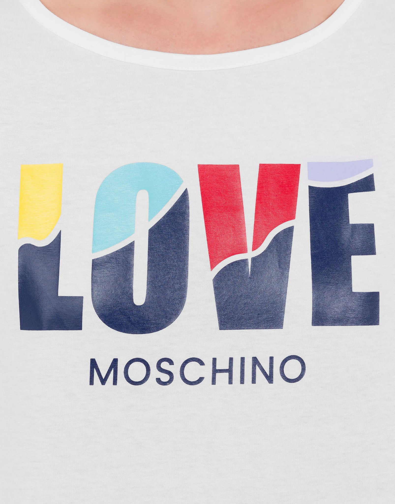 T-Shirt in Jersey di Cotone Love Moschino / Bianco - Ideal Moda