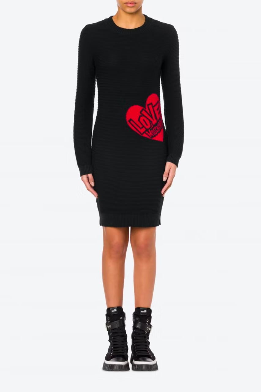 Abito in Maglia con Logo Love Moschino / Nero - Ideal Moda