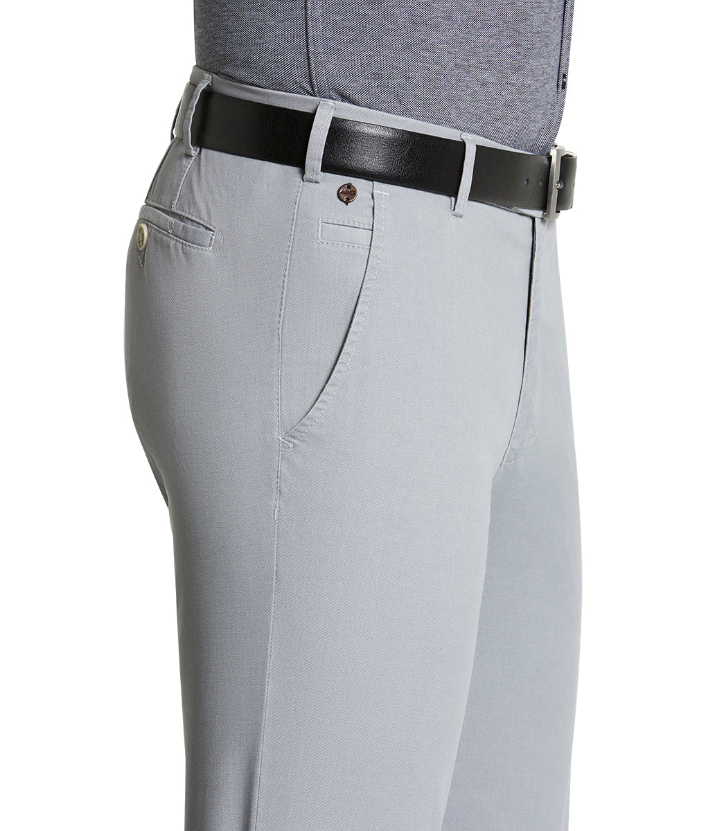 Chino in Cotone Microprint / Grigio - Ideal Moda